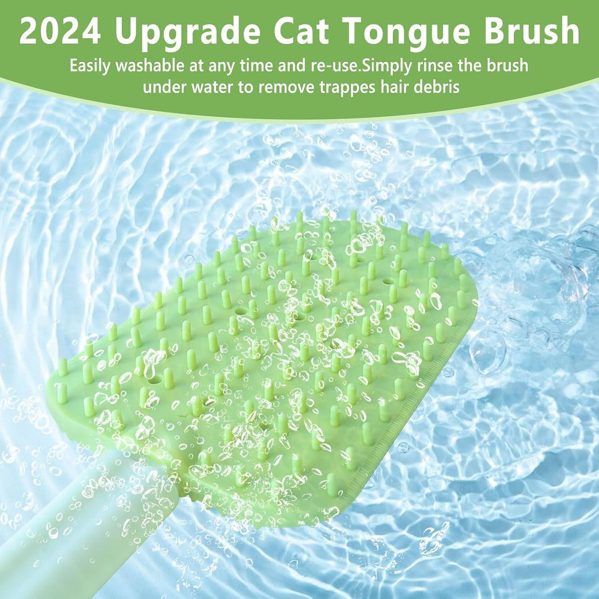 2Pcs Cat Tongue Comb and Brush - Upgraded Washable Silicone Pet Brushes for Long or Short Haired Cats, Multifunctional Grooming Brush, Easily Removes Fur