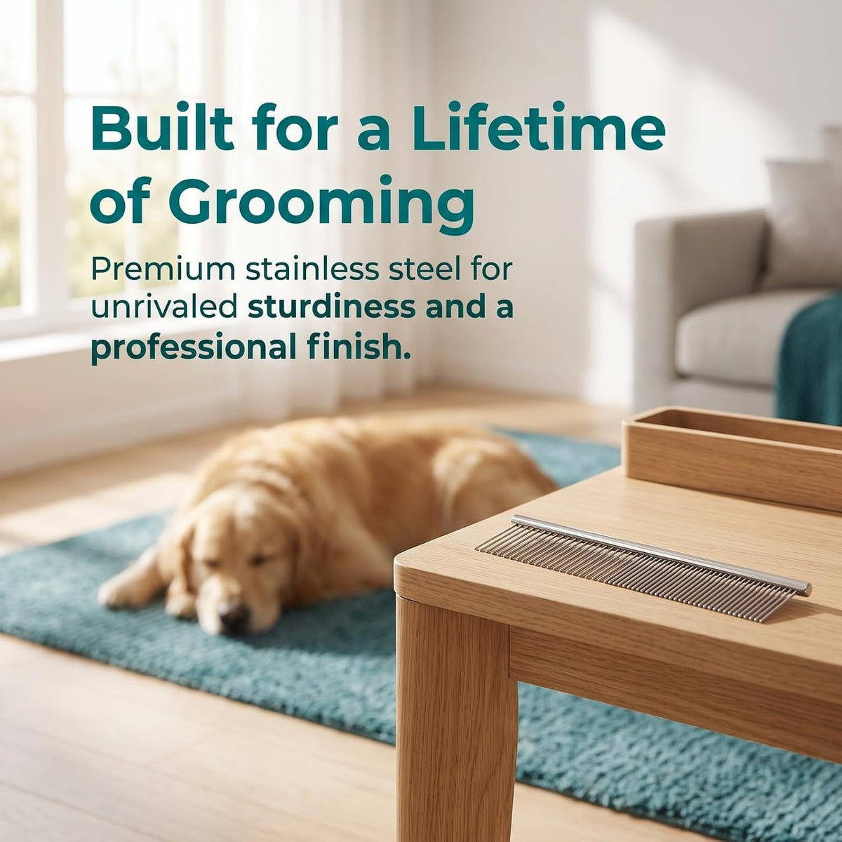 Professional Metal Pet Comb, Stainless Steel Pets Grooming Comb