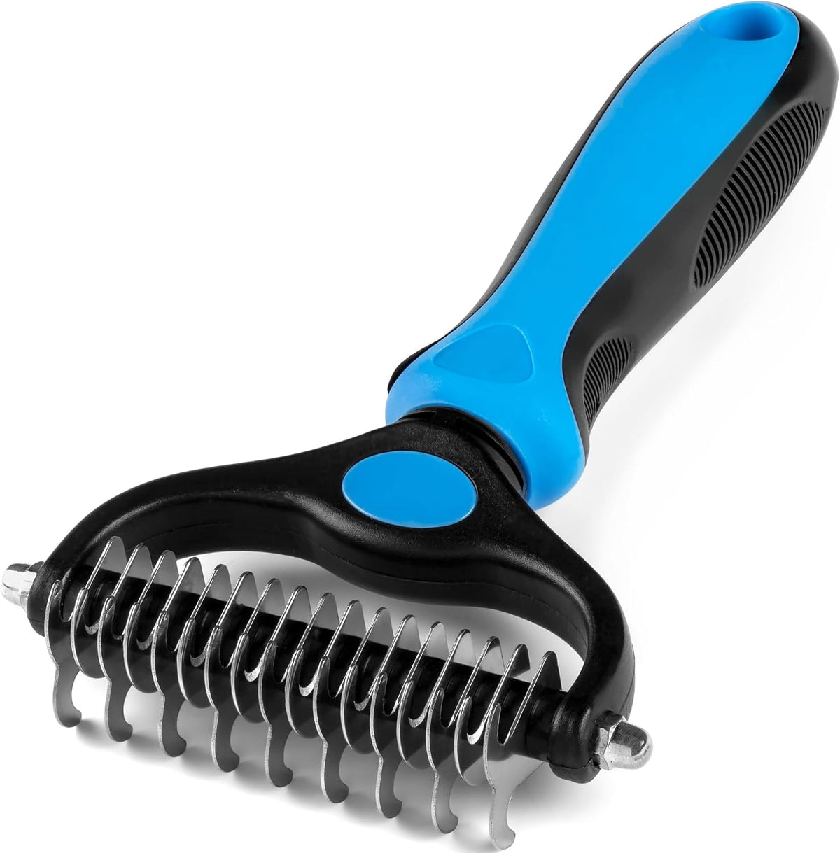Dematting Comb for Dog and Cat, Double Sided Pet Grooming Tool Deshedding Brush, Horses Undercoat Rake for Long-Haired Pets, Removes Tangles, Mats and Loose Fur