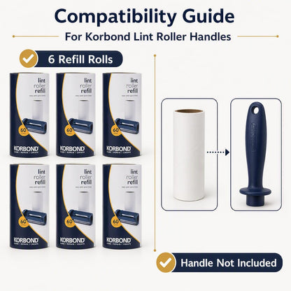 Lint Roller Refills 6 Pack - 360 Sheets Lint Rollers, Lint Remover, Pet Hair Remover, Dog Hair Remover, Clothes Roller Sticky, Pet Roller
