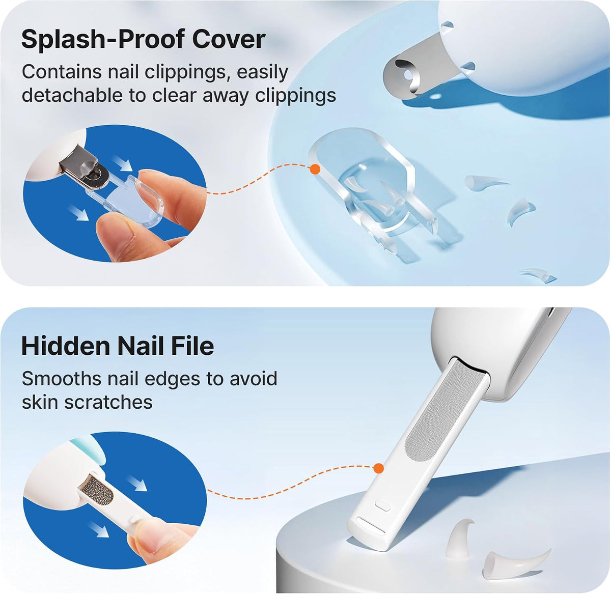 Cat Nail Clipper, Adjustable Trimming Hole with Hidden Nail File