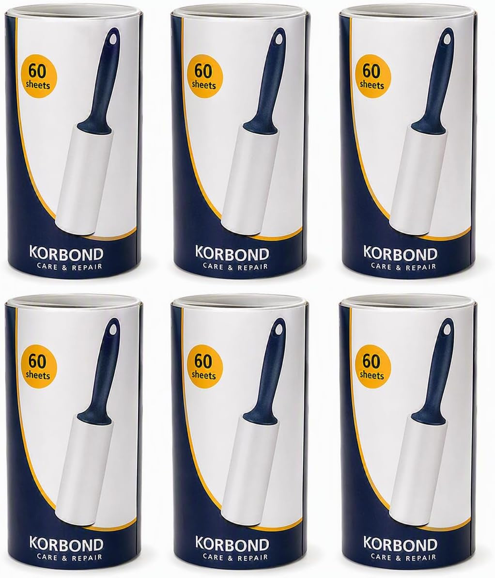 Lint Roller Refills 6 Pack - 360 Sheets Lint Rollers, Lint Remover, Pet Hair Remover, Dog Hair Remover, Clothes Roller Sticky, Pet Roller