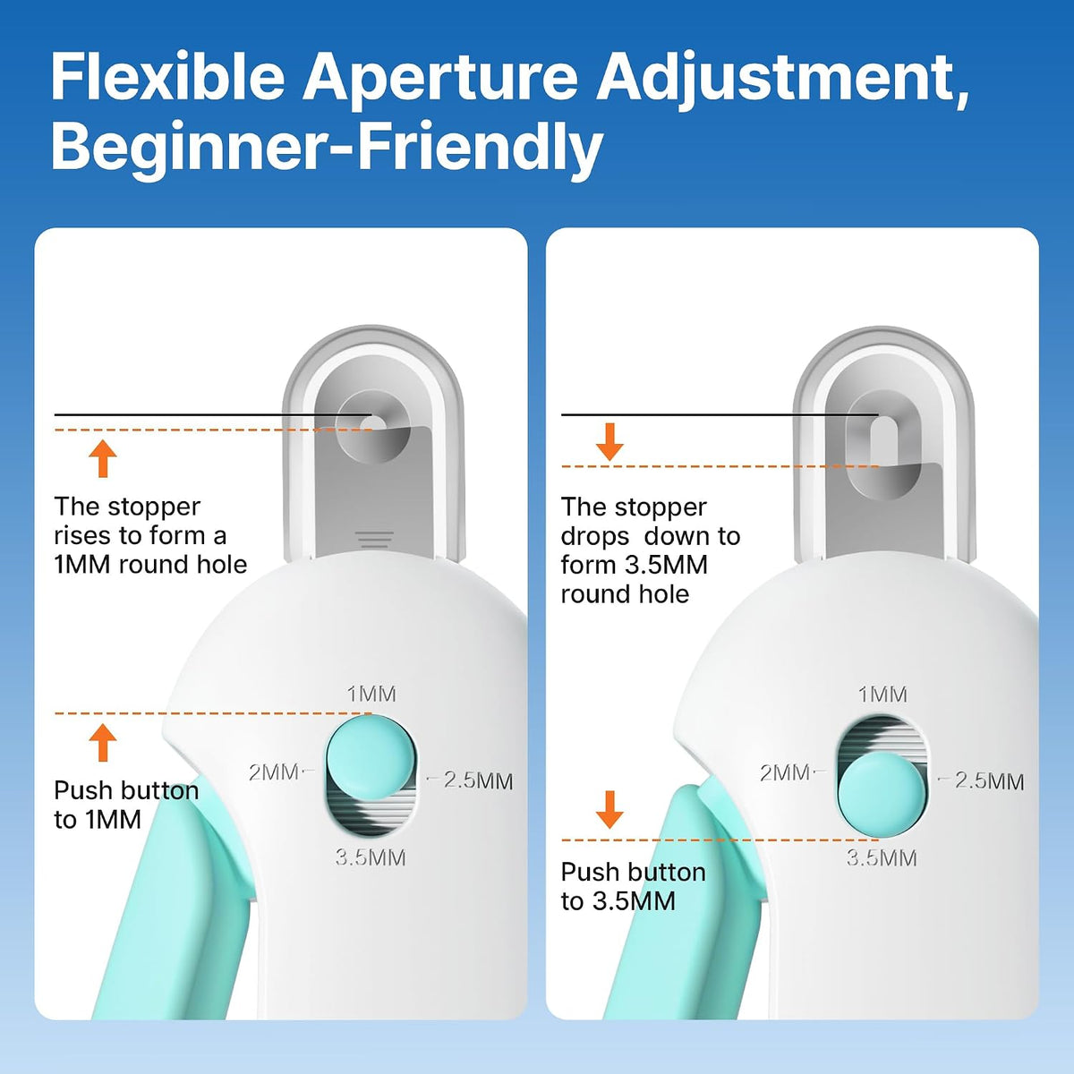 Cat Nail Clipper, Adjustable Trimming Hole with Hidden Nail File