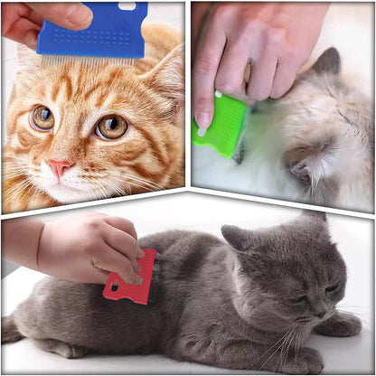 6 Pcs Dog Cat Hair Removal Massaging Combs, Dandruff & Stain Remover (Random Colour)