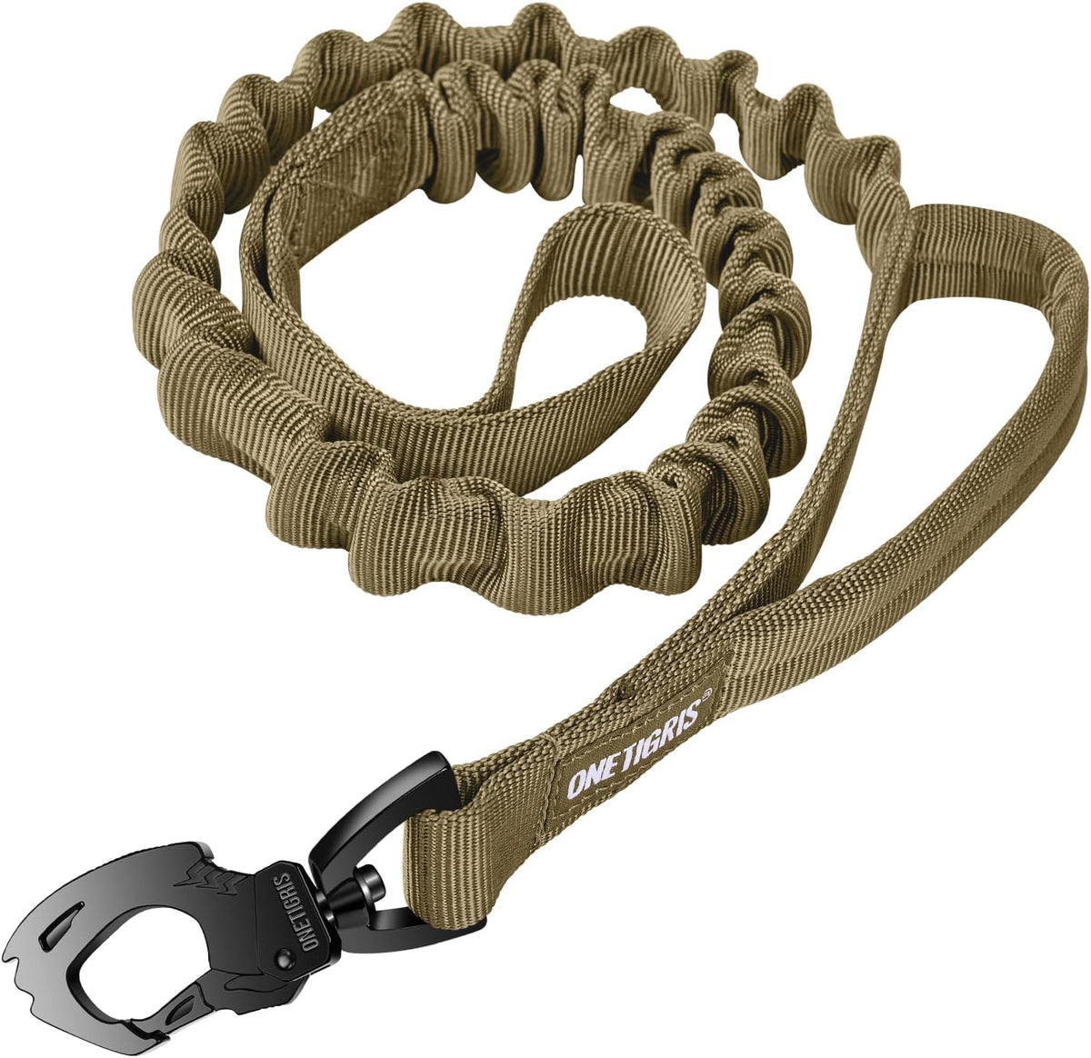 Tactical Dog Training Leash Bungee Leash with 2 Control Handle Quick Release Nylon Leads Rope