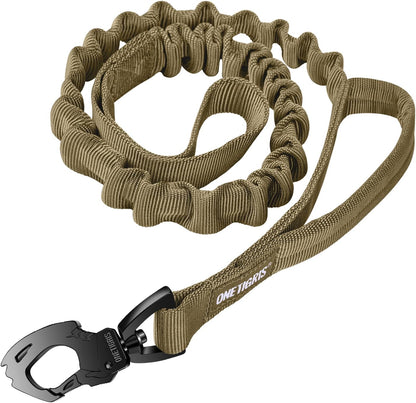 Tactical Dog Training Leash Bungee Leash with 2 Control Handle Quick Release Nylon Leads Rope