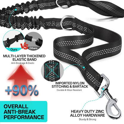 Hands Free Dog Lead 108Kg Heavy Duty Bungee Leash with Bum Bag