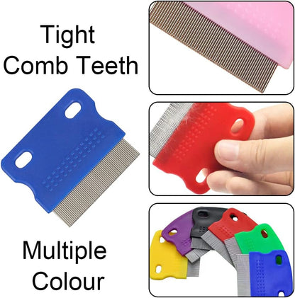 6 Pcs Dog Cat Hair Removal Massaging Combs, Dandruff & Stain Remover (Random Colour)