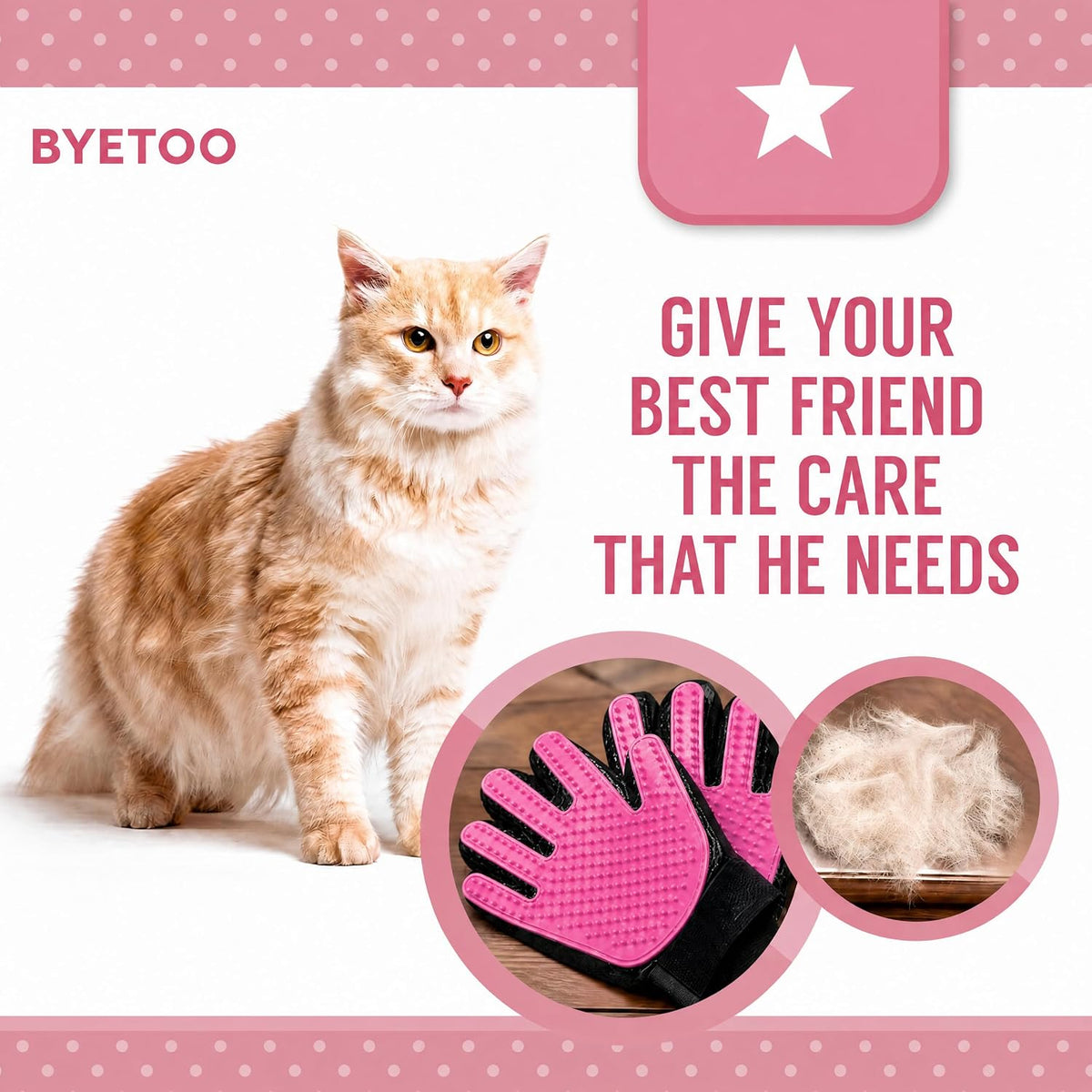 Pet Dog Cat Grooming Glove,Gentle Deshedding Brush Glove,Efficient Pet Hair Remover Mitt,Massage Tool with Enhanced Five Finger Design,For Dogs,Cats,Rabbits,Horses with Long/Short Fur,1 Pair