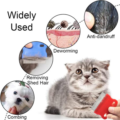 6 Pcs Dog Cat Hair Removal Massaging Combs, Dandruff & Stain Remover (Random Colour)