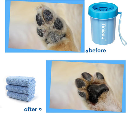 Dog Paw Cleaner Cup, Medium Dog Paw Washer with Silicone Brush
