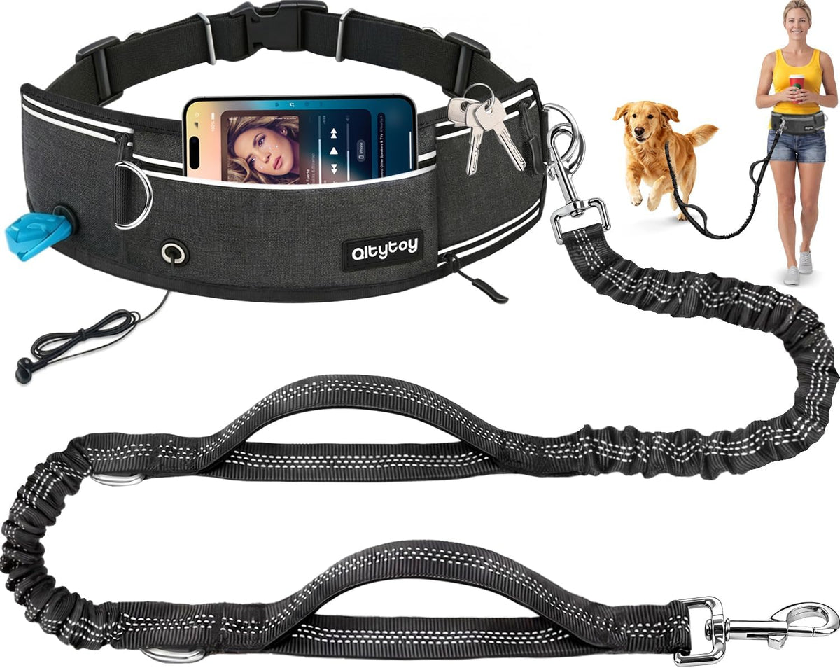 Hands Free Dog Lead 108Kg Heavy Duty Bungee Leash with Bum Bag