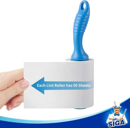 Extra Sticky Lint Roller Pet Hair Remover, 5 Pack, Blue
