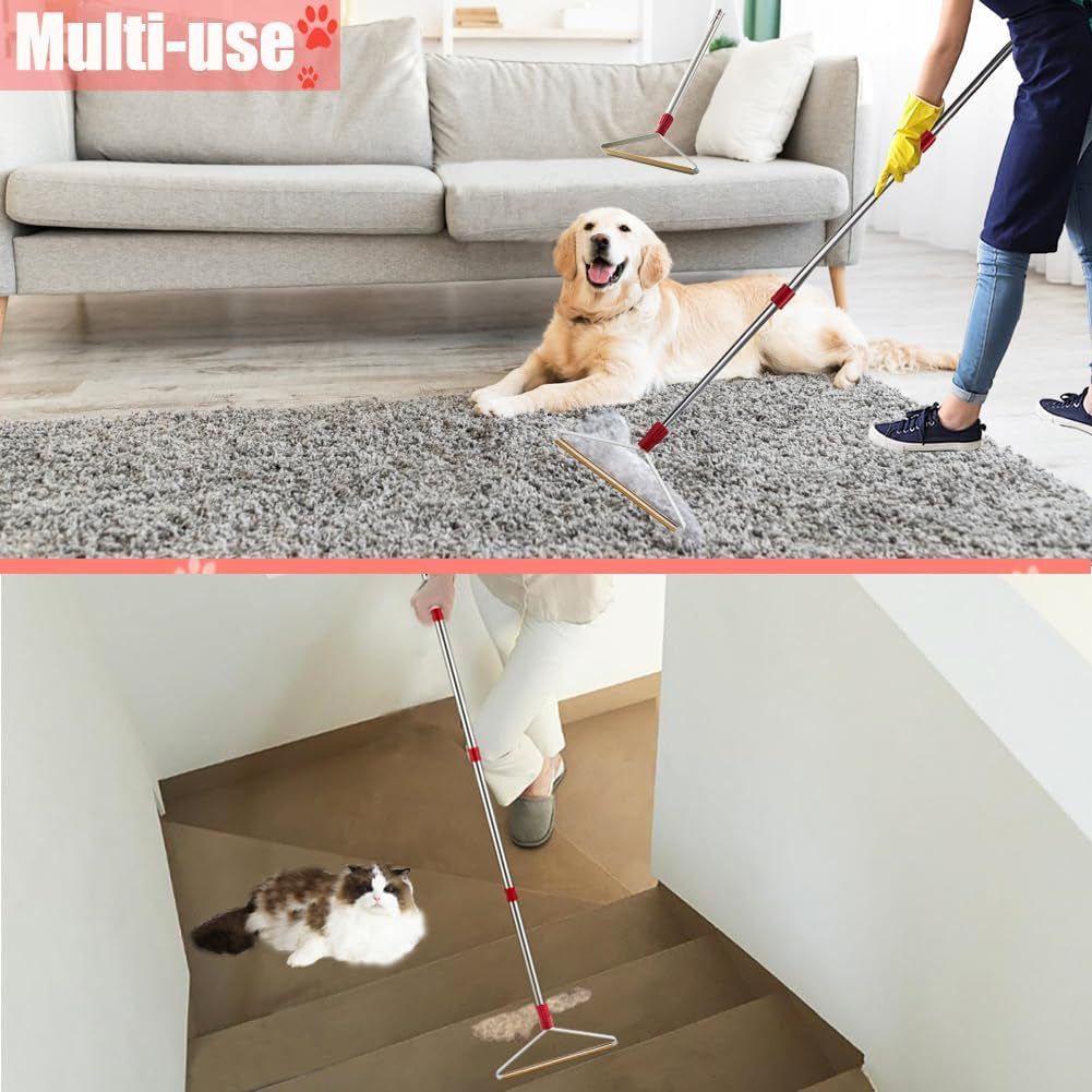 Upgrated Carpet Rake for Pet Hair Removal with 152Cm Long Handle