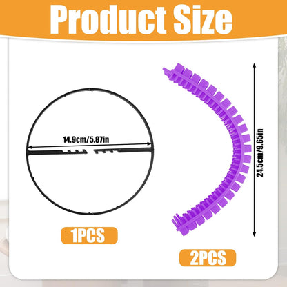 Cat Self Groomer Arch for Cardboard Boxes, DIY Tunnel Self-Grooming Brush Hole with Positioner Reduces Shedding Massage & Rubbing Toy for Indoor Cat Enrichment Fits Hideout Play Condo (Purple)