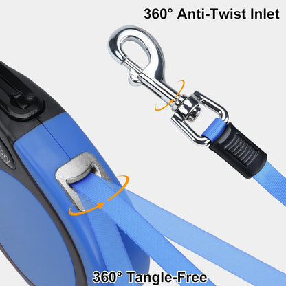 Retractable Dog Lead for Small Medium Dogs up to 20KG, 5M, Blue
