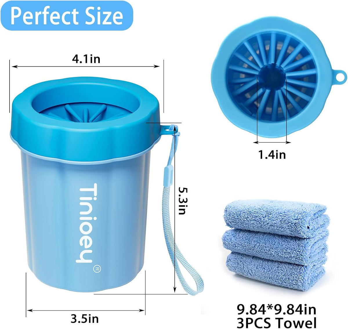 Dog Paw Cleaner Cup, Medium Dog Paw Washer with Silicone Brush
