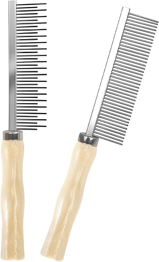 Detangling Comb for Cats Dogs, Detangling Pet Hair Grooming Circular Teeth Modified Comb for Long Short Haired Cats Pets 2 Pcs