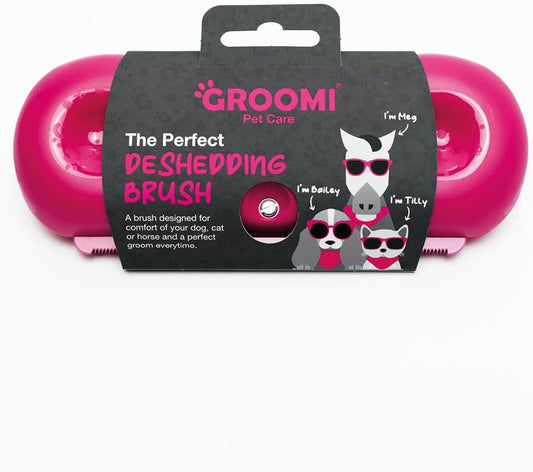 Deshedding & ng Brush for Dogs, Cats, Horses & Rabbits - Gentle & Effective Pet ng Tool, Wide Shallow Comb, Smooth Groomer for Cats, Dogs and Horses, ng Comb - Pink