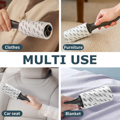 Ibest UK Lint Roller for Clothes and Pet Hair, 3 Reusable Refills, 100 Extra Sticky Easy Peel Sheets, Lint Remover for Carpet, Sofa and Car Seats