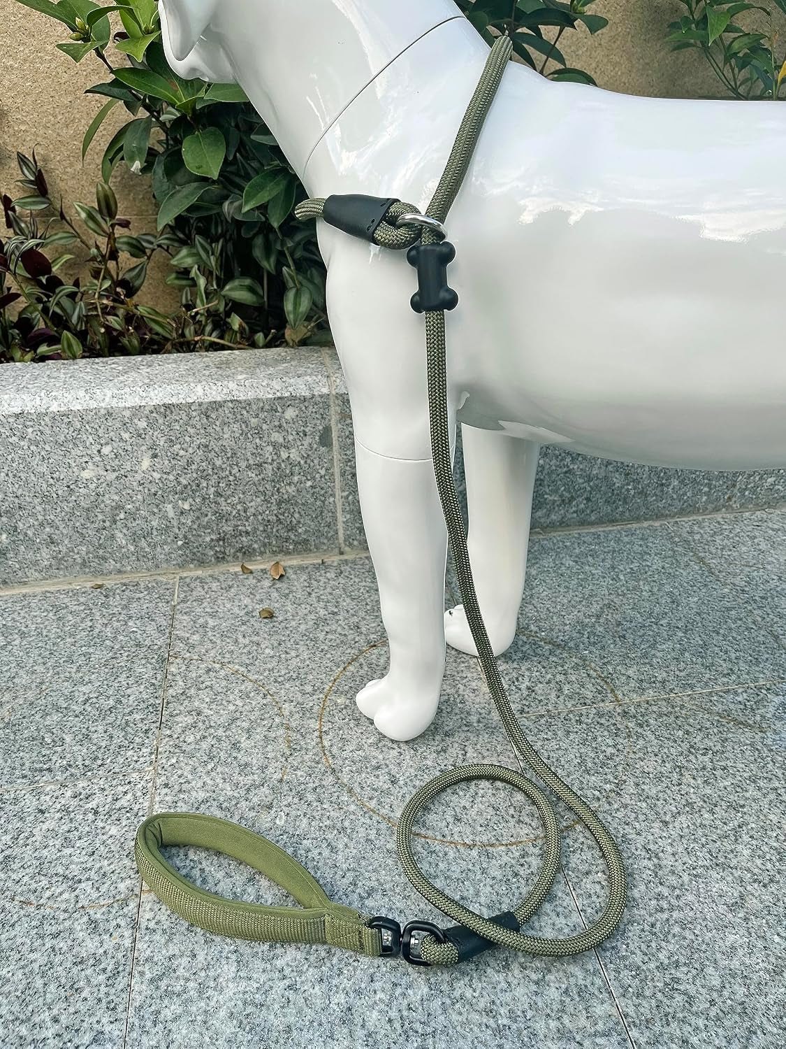 Slip Lead Dog Leash Strong Nylon Rope Leash with Comfortable Handles and Walking Training Lead for Small Medium Large Dogs (Army Green, 1/2"×6Ft)
