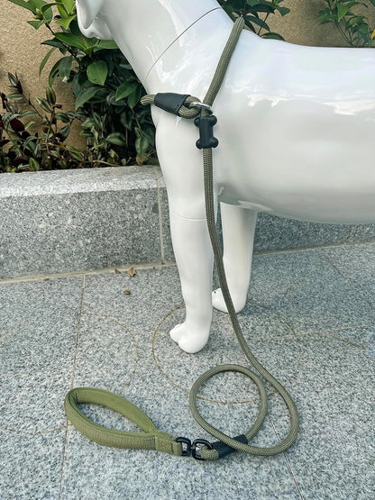 Slip Lead Dog Leash Strong Nylon Rope Leash with Comfortable Handles and Walking Training Lead for Small Medium Large Dogs (Army Green, 1/2"×6Ft)