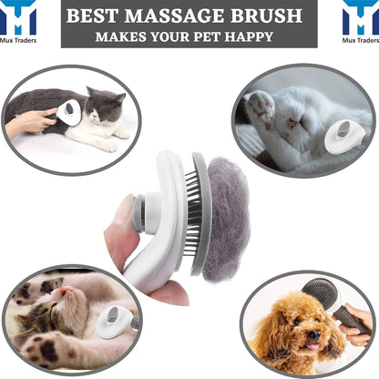 Muxtraders Cat Brush for Shedding - Grooming Comb for Kittens and Puppies, Removes Mats and Tangles, Long or Short Haired Indoor Pets