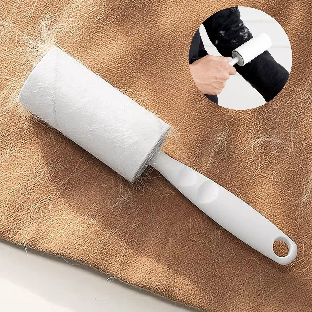 Lint Rollers 5 Refills Full 420 Sheets with Protective Cover,1 Handle with 6 Extra Sticky Lint Roller Set for Clothes, Sofa, Bed and Carpet, Lint Roller for Pet Hair, Cat Hair, Dog Hair, Dust