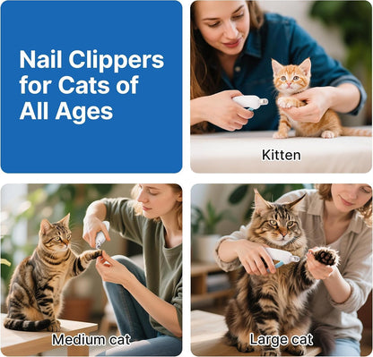 Cat Nail Clipper, Adjustable Trimming Hole with Hidden Nail File