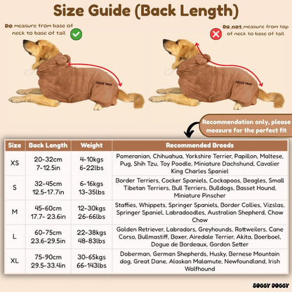 ® UK: Luxury Dog Drying Coat, Super Absorbent Microfibre Dog Drying Robe with Hood, Fast Dry in Minutes, Thick & Soft Robe - Bath, Groom & Travel, Covers Ears, All-Season Dressing Gown (L)