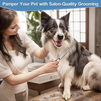 1Pc Professional Grooming with Safety round Tips, Sharp and Heavy-Duty Pet Grooming Shears for Cats, Curvedscissor