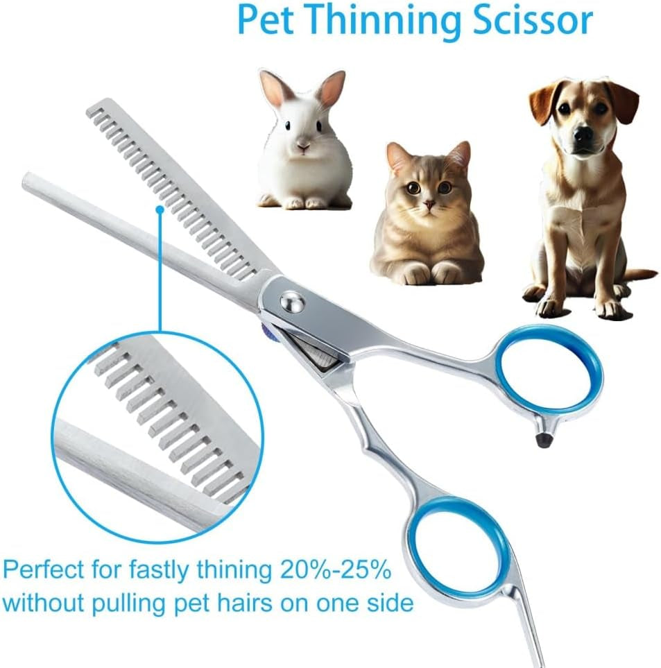 1Pc Professional Grooming with Safety round Tips, Sharp and Heavy-Duty Pet Grooming Shears for Cats, Curvedscissor