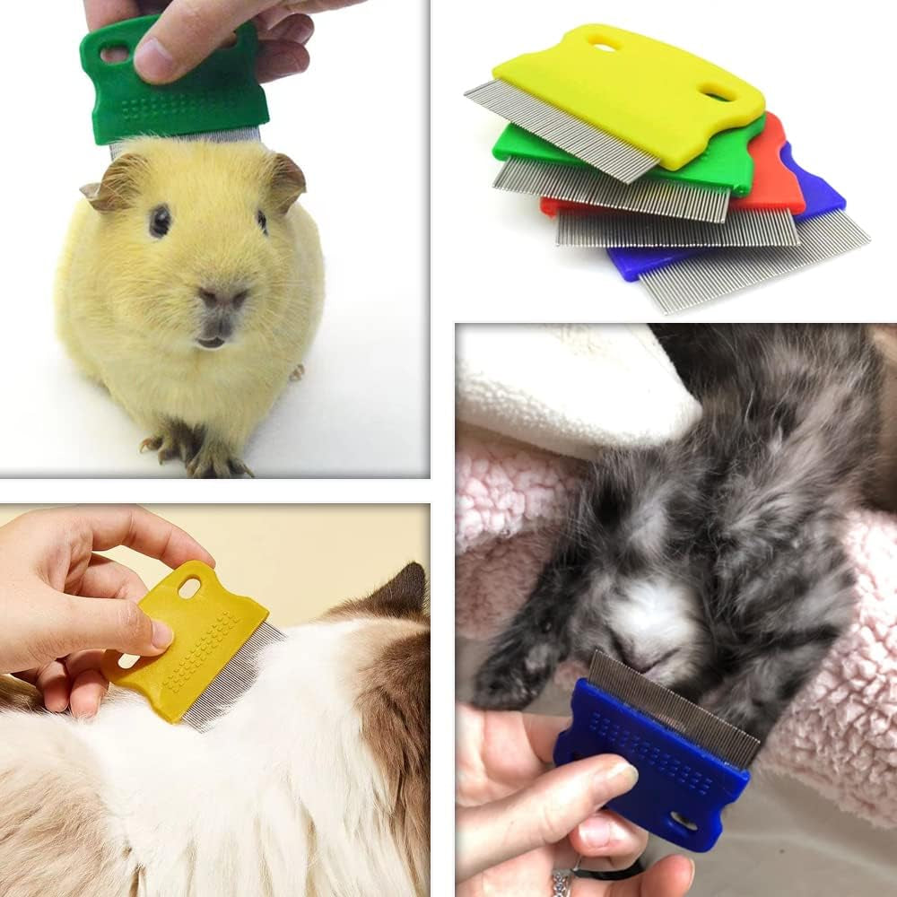 6 Pcs Dog Cat Hair Removal Massaging Combs, Dandruff & Stain Remover (Random Colour)