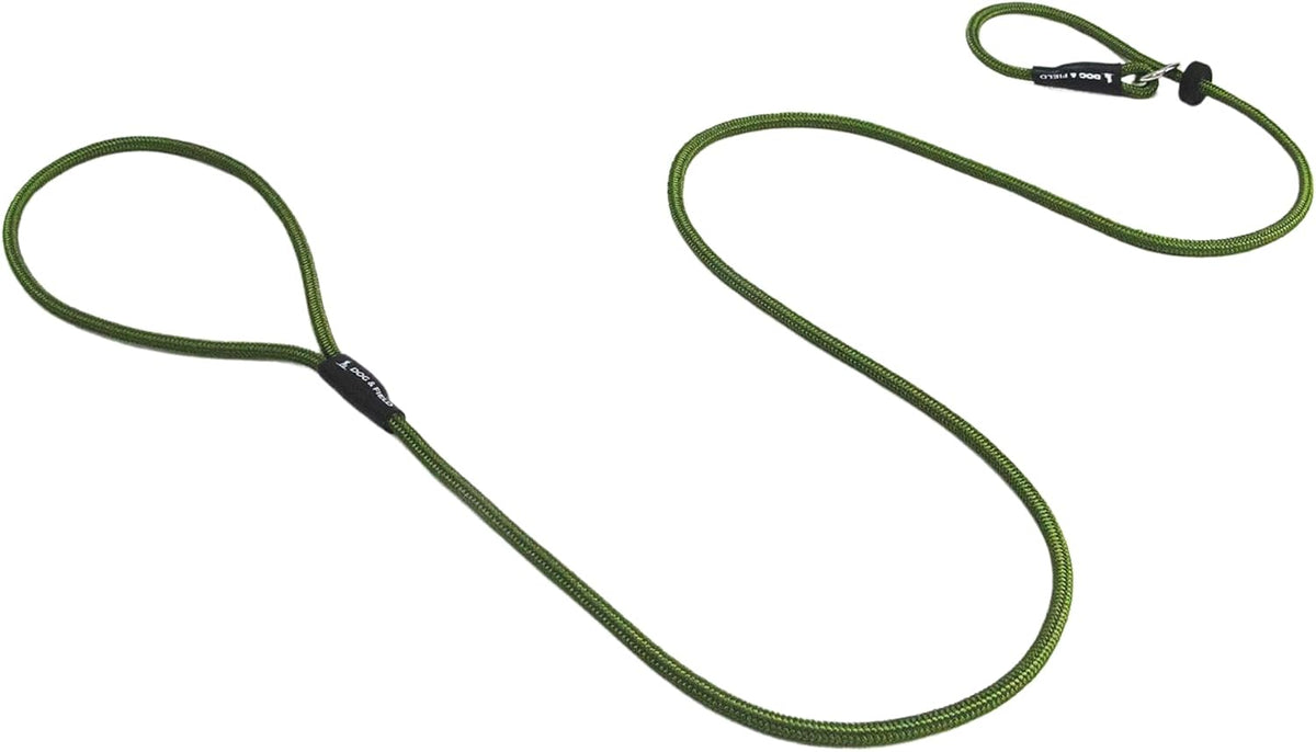 Signature Slip Lead for Dogs, Olive Green. 1.25M Lightweight Slip Leash, with Sliding Rubber Stopper for Training - No Collar or Harness Needed (Olive Green)