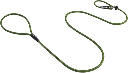Signature Slip Lead for Dogs, Olive Green. 1.25M Lightweight Slip Leash, with Sliding Rubber Stopper for Training - No Collar or Harness Needed (Olive Green)