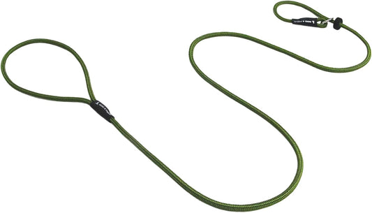 Signature Slip Lead for Dogs, Olive Green. 1.25M Lightweight Slip Leash, with Sliding Rubber Stopper for Training - No Collar or Harness Needed (Olive Green)