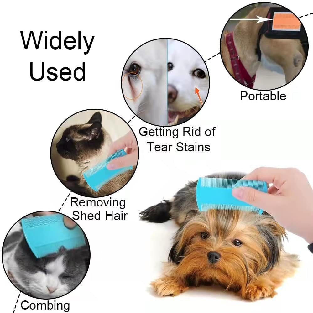 6 Pcs Dog Cat Hair Removal Massaging Combs, Dandruff & Stain Remover (Random Colour)