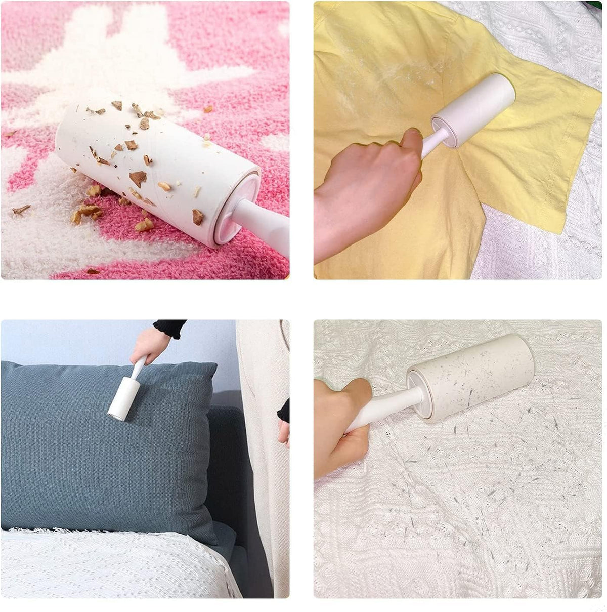 Lint Rollers 5 Refills Full 420 Sheets with Protective Cover,1 Handle with 6 Extra Sticky Lint Roller Set for Clothes, Sofa, Bed and Carpet, Lint Roller for Pet Hair, Cat Hair, Dog Hair, Dust