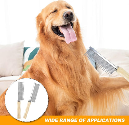 Detangling Comb for Cats Dogs, Detangling Pet Hair Grooming Circular Teeth Modified Comb for Long Short Haired Cats Pets 2 Pcs