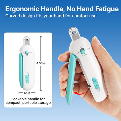 Cat Nail Clipper, Adjustable Trimming Hole with Hidden Nail File