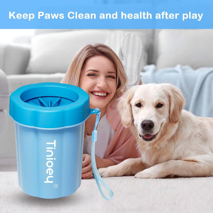 Dog Paw Cleaner Cup, Medium Dog Paw Washer with Silicone Brush