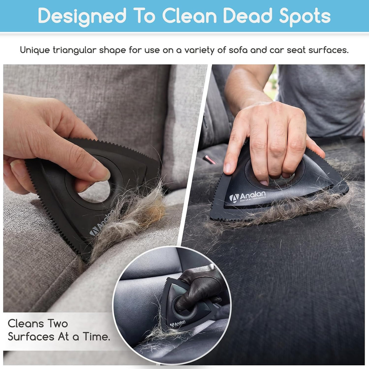Mini Pet Hair Remover for Car Detailing Dog Hair Tool Brush(Black)