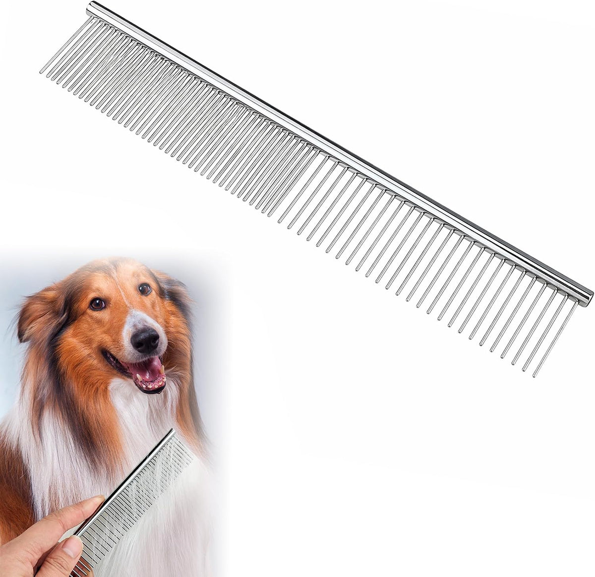 Professional Metal Pet Comb, Stainless Steel Pets Grooming Comb