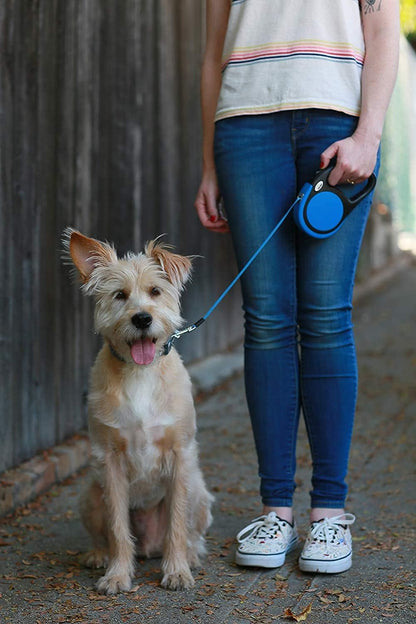 Retractable Dog Lead for Small Medium Dogs up to 20KG, 5M, Blue